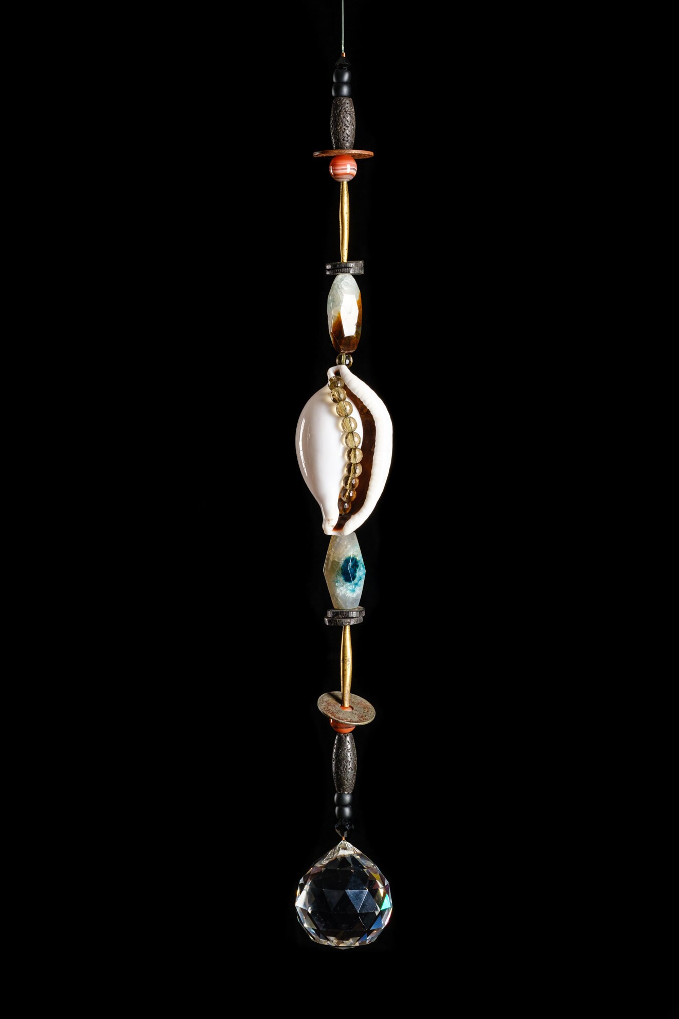 Conch Shell Mobile With Smokey Quartz & Swarovski Crystals - Etsy