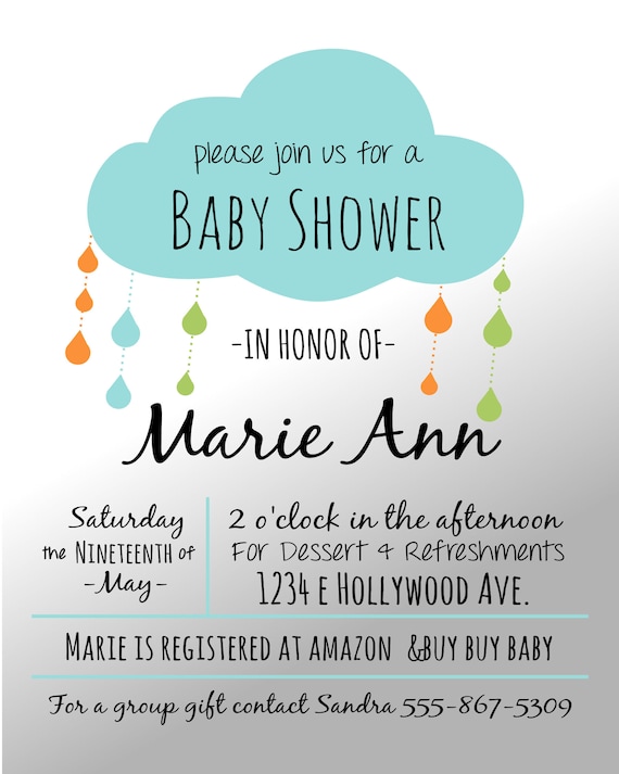Baby shower group gift cheap wording