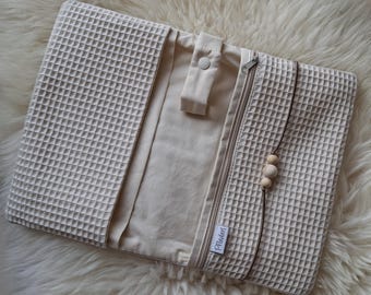Windeltasche, Wickeltasche, Windeltasche Waffelstoff, Wickeltasche neutral, Windeltasche creme