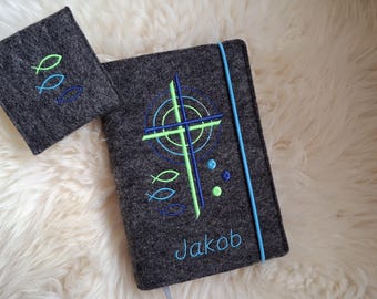 Gotteslob Hülle, Gebetsbuch Hülle, Gotteslob Hülle Fische, Gotteslob Hülle blau