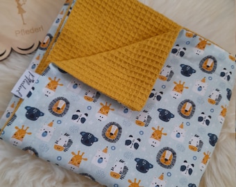 Babydecke Tiere, Kuscheldecke, Kinderwagendecke Tiere