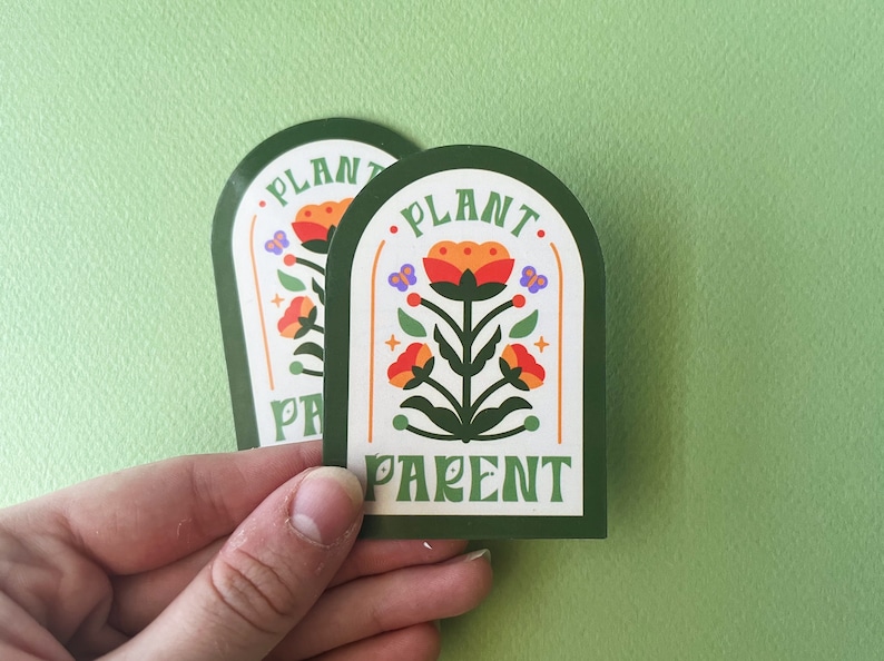 Sticker parent végétal en vinyle | 3 pouces étanche image 1