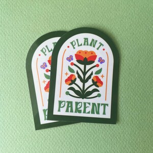 Sticker parent végétal en vinyle | 3 pouces étanche image 2