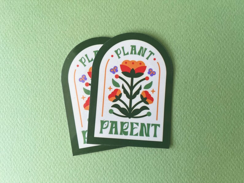 Sticker parent végétal en vinyle | 3 pouces étanche image 2