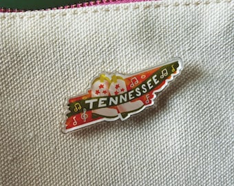 Tennessee Country Music Boots Acrylic Pin | Nashville Souvenir
