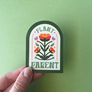 Sticker parent végétal en vinyle | 3 pouces étanche image 3
