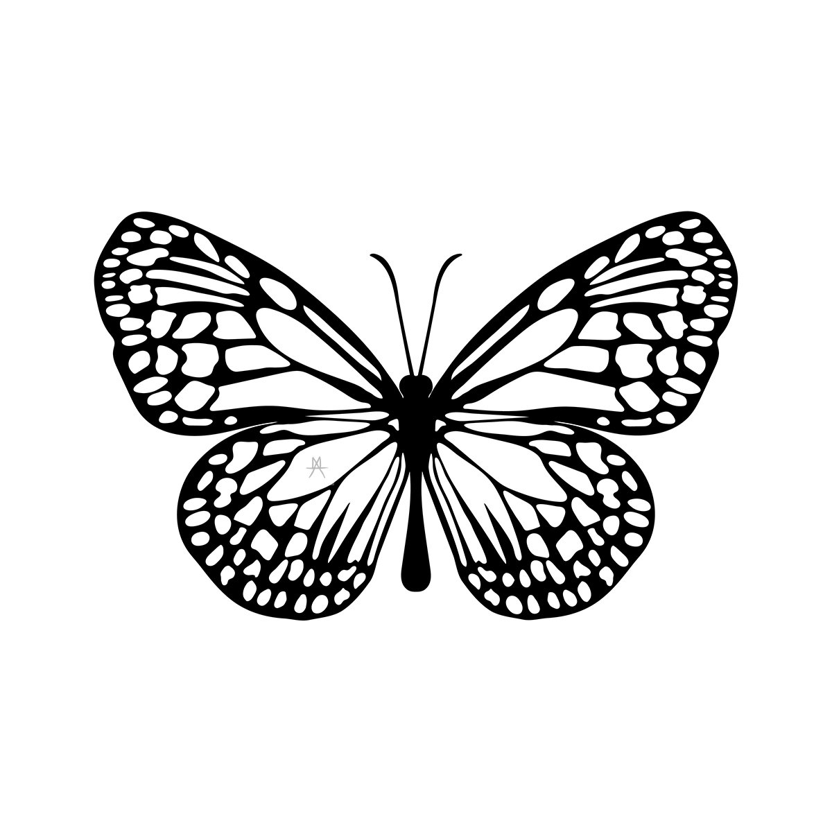 Schmetterling Variation 2 Vektor-Datei schwarz und weiß | Etsy