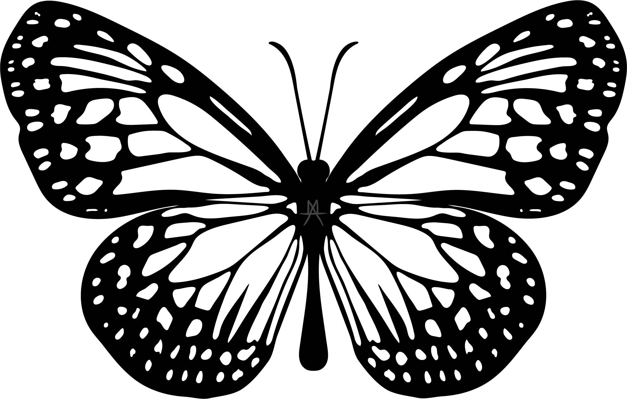 Butterfly Vector File Black and White Illustration Commercial Etsy 日本
