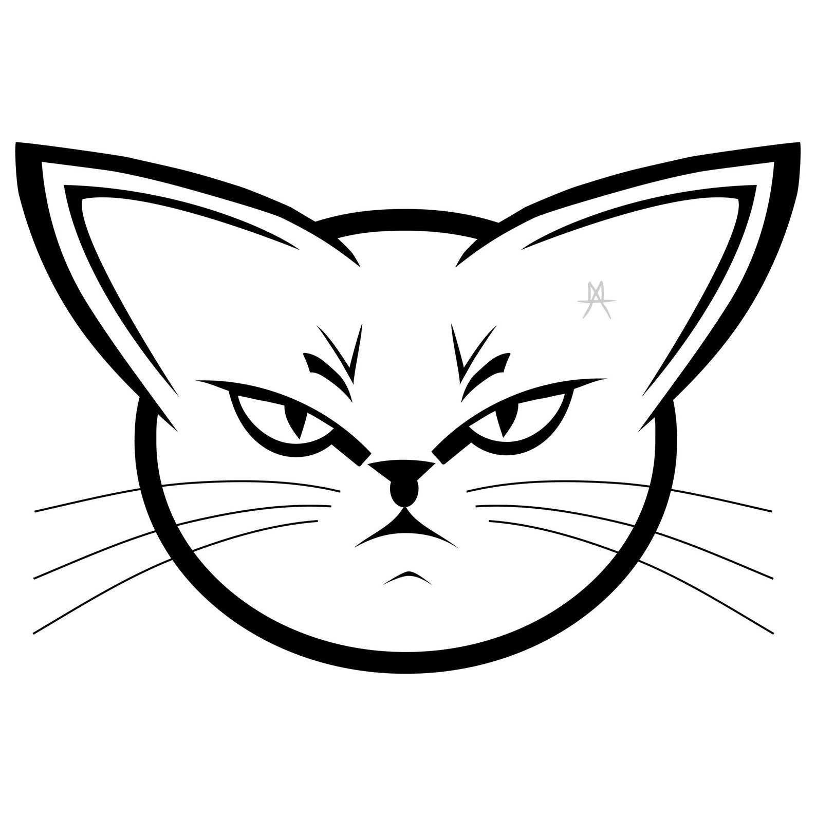 Angry Cat Digital Image Cricut Vinyl Compatible Clipart SVG | Etsy