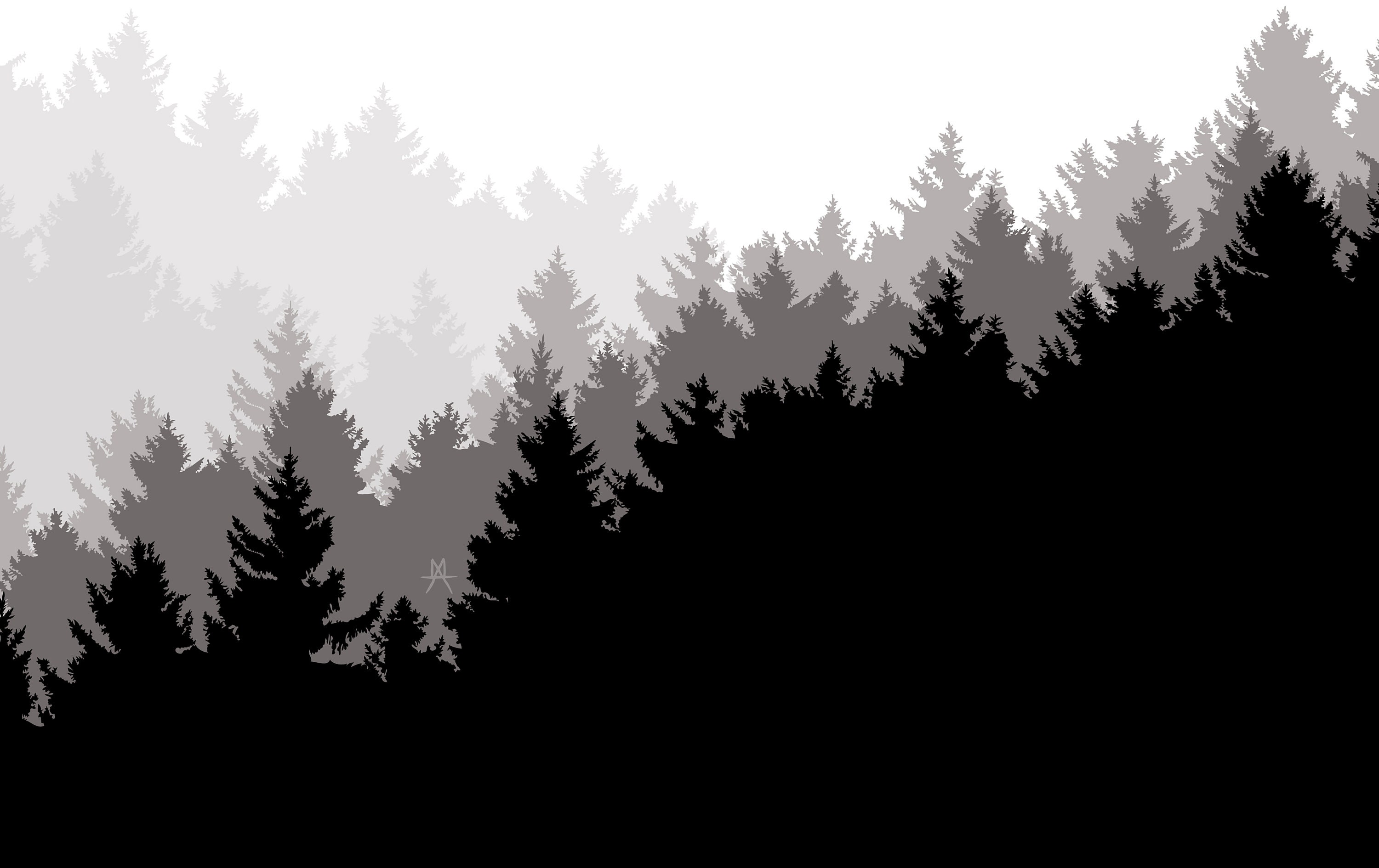 Monochrome Tree Line Vector File Colorized Illustration Commercial or  Non-commercial Use SVG PNG Jpg AI Dxf - Etsy