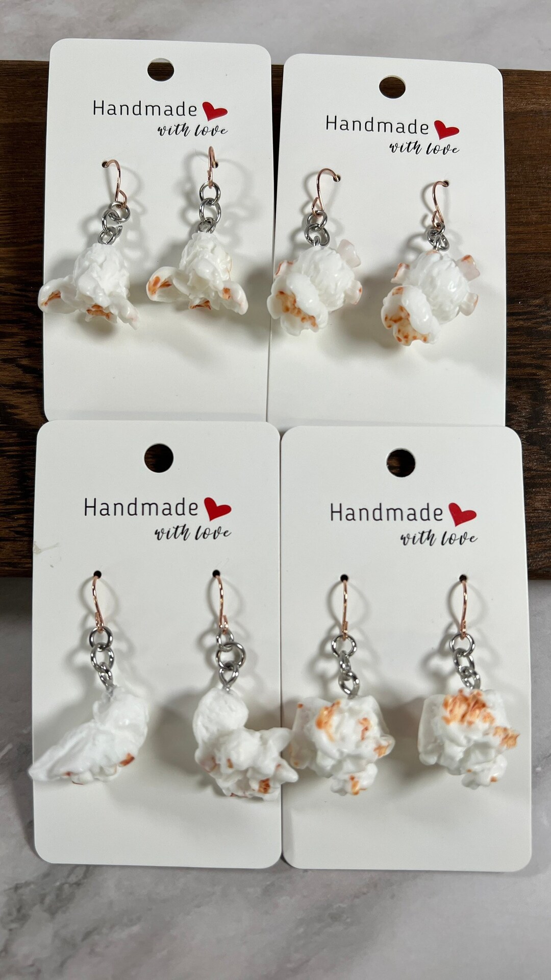 Resin Popcorn Earrings Popcorn Earrings Popcorn Food Etsy