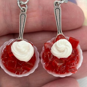 Cubed Jello Dessert Earrings: Novelty Food Jewelry