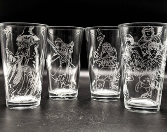 MAP OF MORDOR//GONDOR//ROHAN Lord of the Rings Engraved Pint GlassTolkien Gift