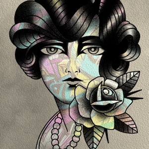 Traditional tattoo art print