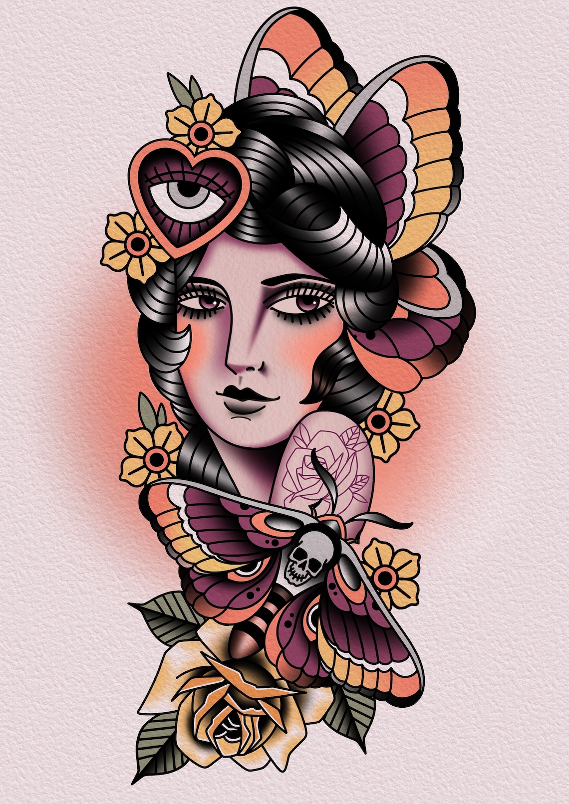 Traditional Tattoo Art Print - Etsy