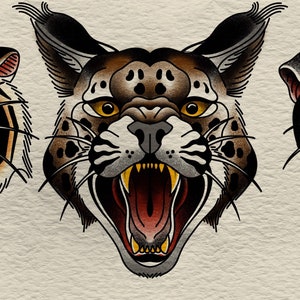 Tradition big cats tattoo print