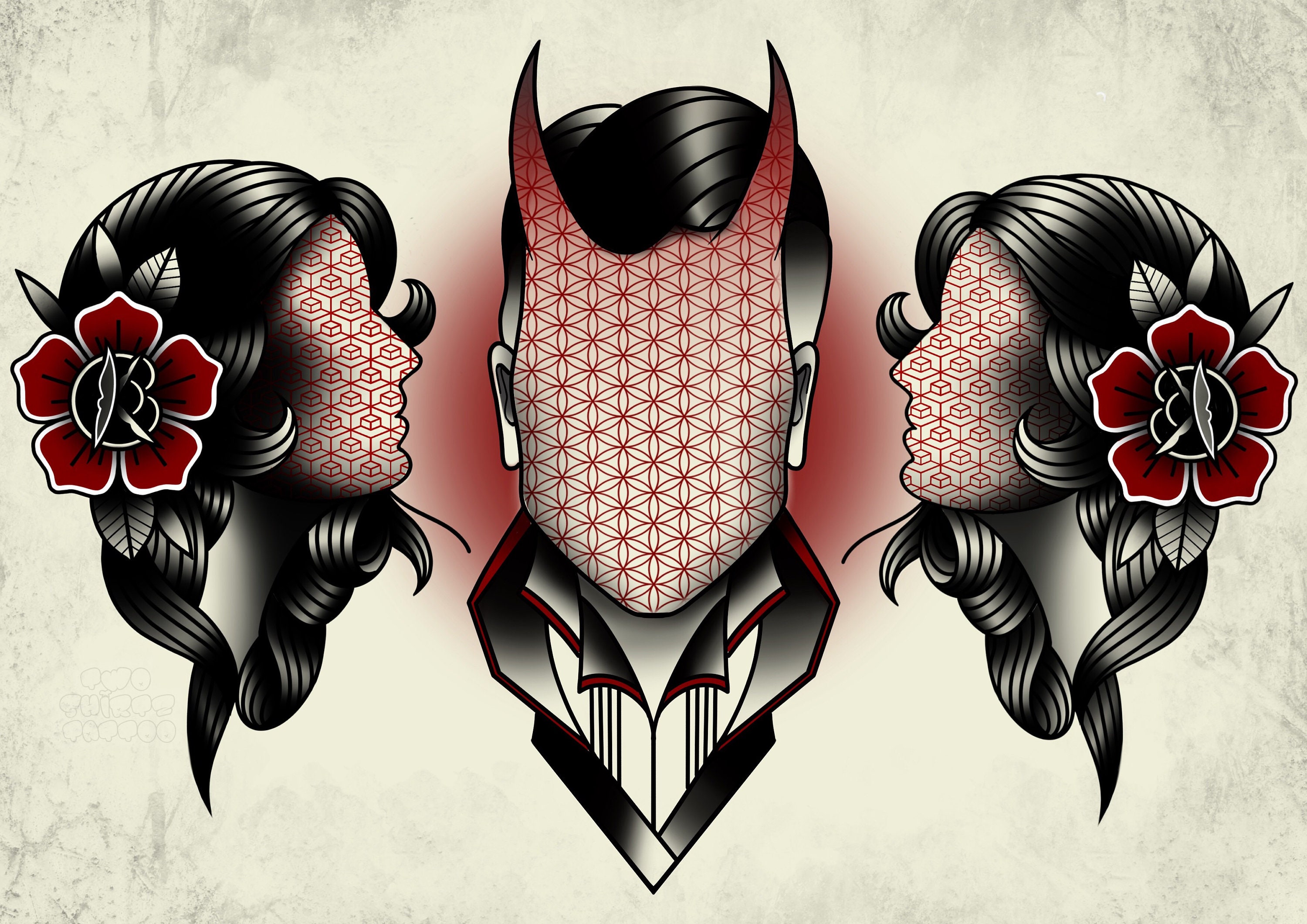 Traditional Tattoo Art Flash Print - Etsy