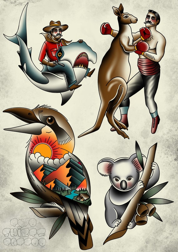 Traditional Tattoo Flash Print A3 - Etsy Australia