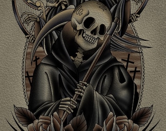 Impresión de arte de tatuaje tradicional