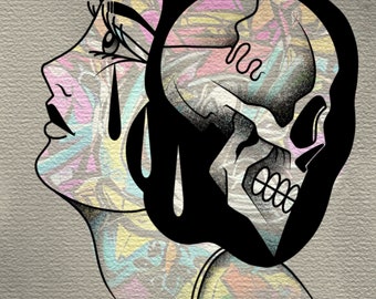 Impresión de arte de tatuaje tradicional