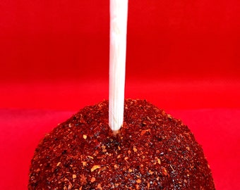 Chamoy Pulparindo, pomme bonbon Tajin, pomme bonbon gastronomique d'inspiration mexicaine