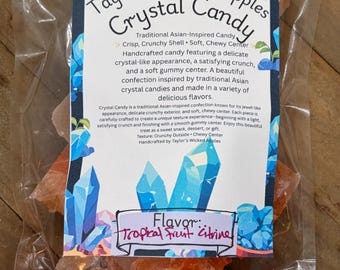 Quartz Crystal Candy Points – Handcrafted Rock Candy Crystals (8oz Bag) – Cotton Candy Fluorite, Tropical Punch Citrine & More Flavors