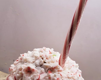 Peppermint Candy Cane Caramel Candy Apple, Gourmet Apples