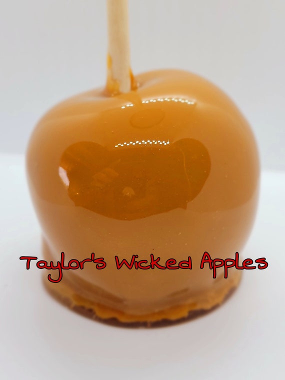 Caramel Candy Applescandied Caramel Apples Clear or Red Candy Etsy