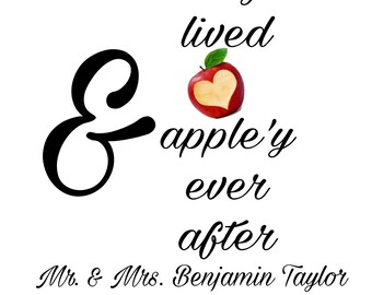 Digital Download "and they lived appely ever after" apple tags, candy apple tag, wedding favor tags