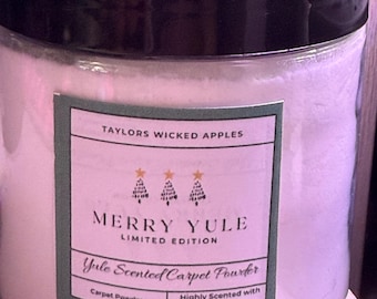 Yule Tide Greetings Carpet Powder, Carpet Refresh, Highly Scented Christmas Carpet Deoderizer, Natural Cleaning, Odor eliminator