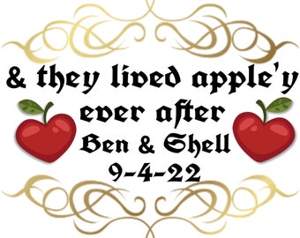 Digital Download, "and they lived appely every after" candy apple tag, candy apple tags, wedding favor tags, printable tag