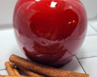 Manzanas de caramelo con canela al estilo antiguo, manzanas de caramelo duras estilo carnaval