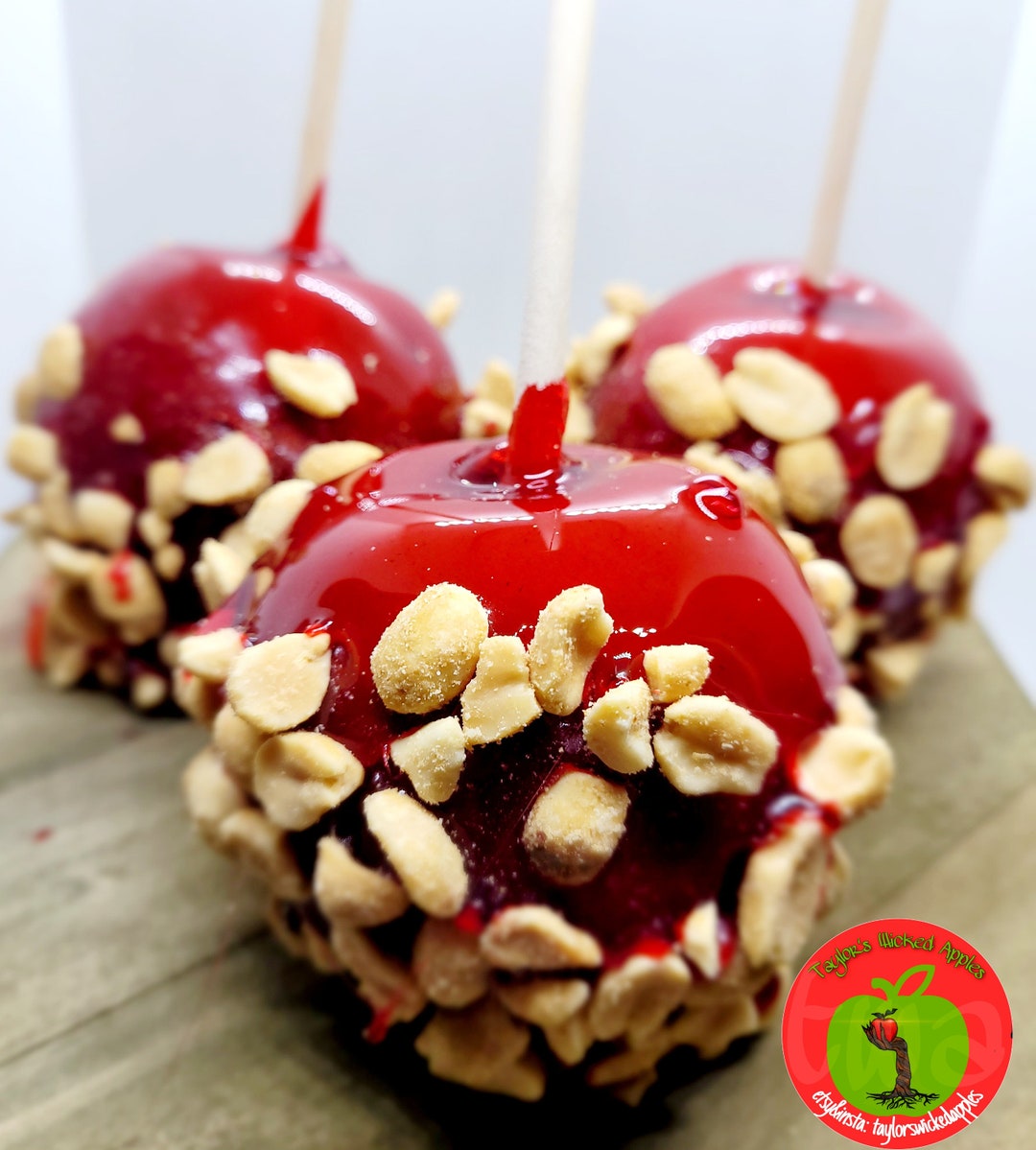 Old Fashioned Candy Apples Peanut Candy Apples Hard Candy Etsy