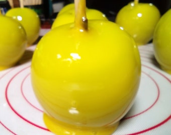 Pineapple Candy Apples, yellow candy Apples, Old fashioned candy apples