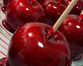 Cherry, Strawberry, Raspberry, Old Fashioned Candy Apples, Fair style hard candy apples