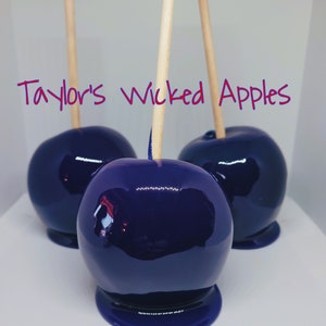 Blueberry Candy Apples, old fashioned candy apples, party favors, Candy Apple image 1