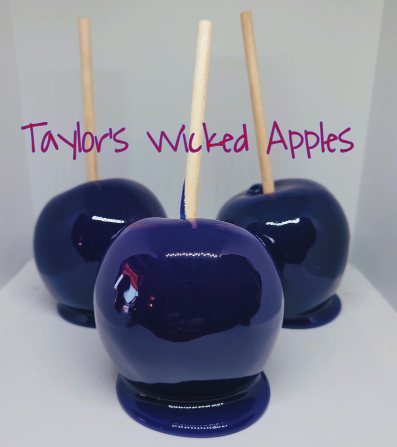 Blueberry Candy Apples, old fashioned candy apples, party favors, Candy Apple image 1