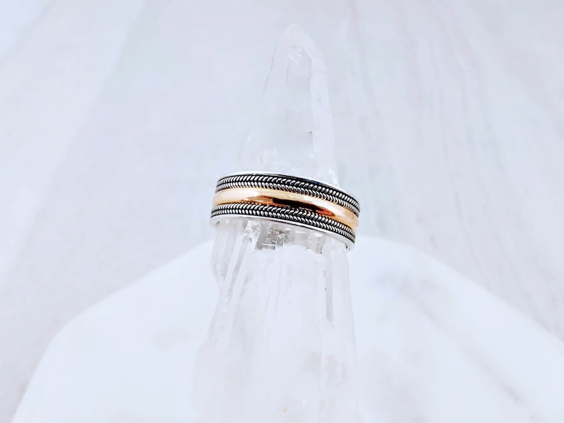 2 Tone 18k Gold /& 925 Silver Wedding Band Ring Two Tone Eternity Band Ring Men/'s Wedding Ring 2 Tone Infinity Solid Gold and Silver Ring
