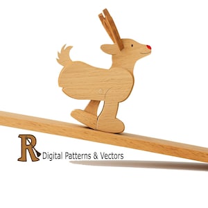 Reindeer Ramp Walker Toy Plans, Scroll Saw (PDF) and Cnc Vectors (SVG,DXF)