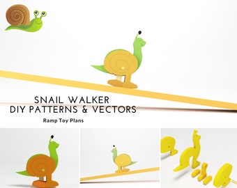 DIY Snail Ramp walker toy plans and vectors