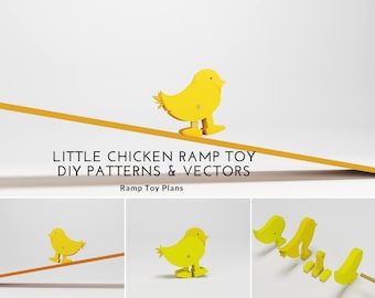 Ramp walker Little Chicken patterns and vectors ,DIY Patterns for Scroll saw or CNC machines