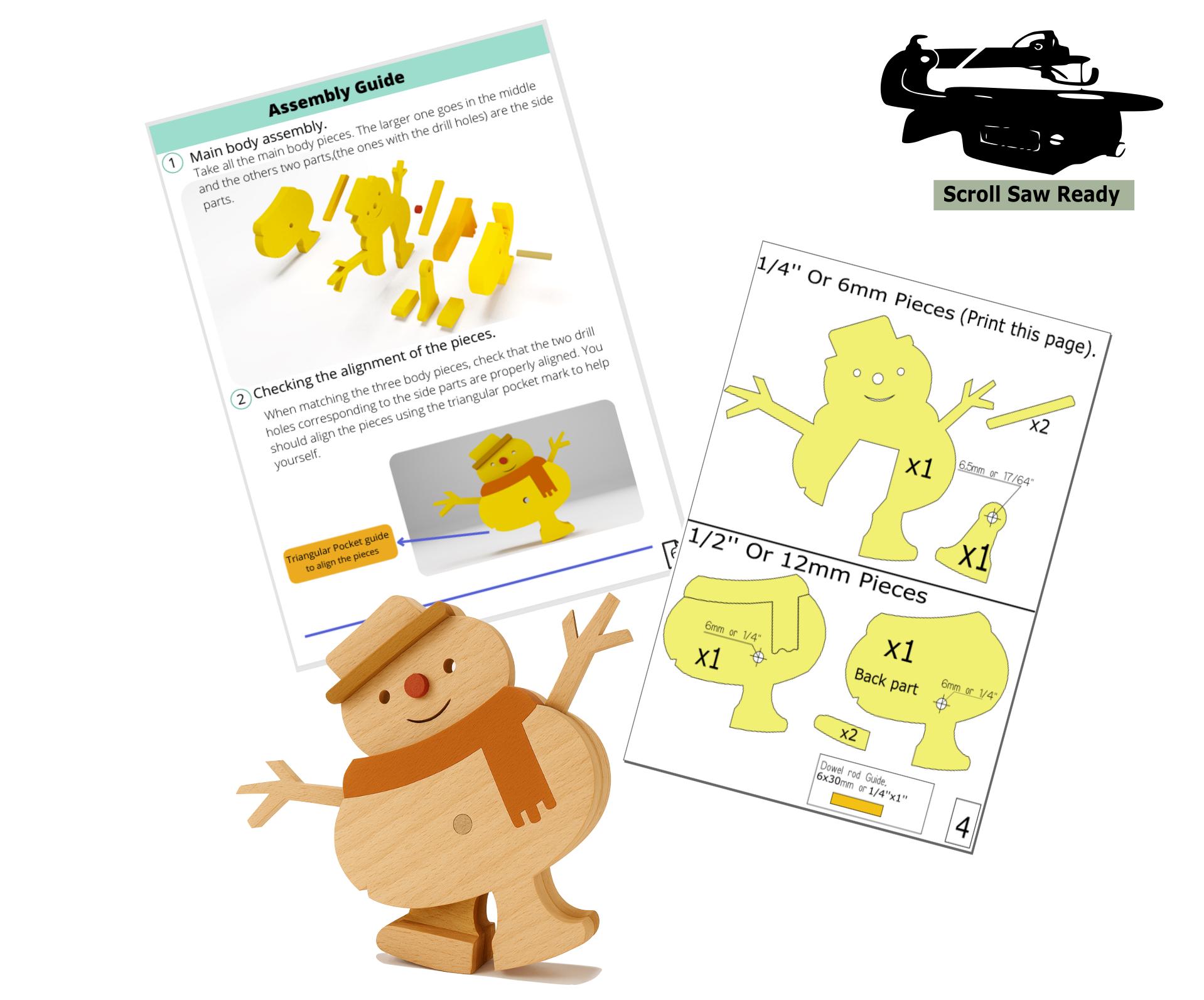 Pdf Ramp Toy Pattern Snowman Ramp Walker Toy Patterns and Vectors, DIY Ramp Toy Plans and ...