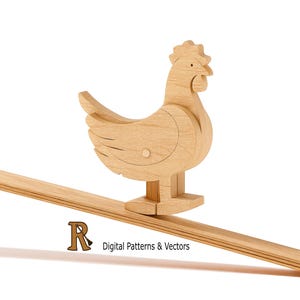 Chicken Ramp walker Toy, Wooden toy Patterns And Vectors for scroll saw and Cnc Machines
