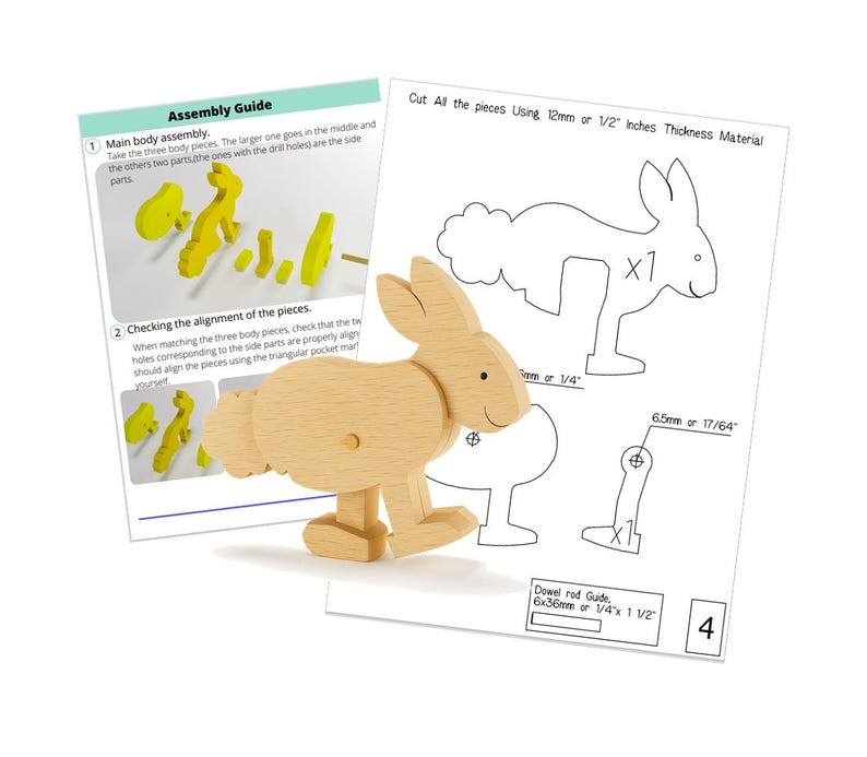 Rabbit Ramp Walker Toy Patterns and Vectors for Scroll Saw and CNC ...