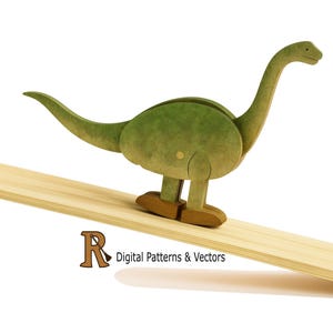 Ramp walker Dinosaur Brontosaurus toy patterns and vectors