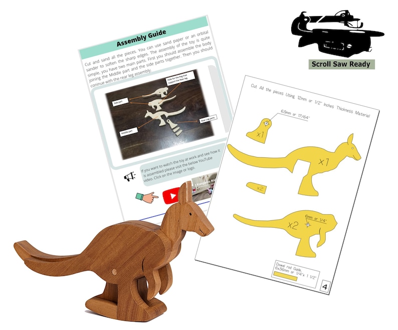 Pdf Ramp Toy Pattern Kangaroo Wooden Ramp Toy Vectors and Pdf Patterns - Etsy