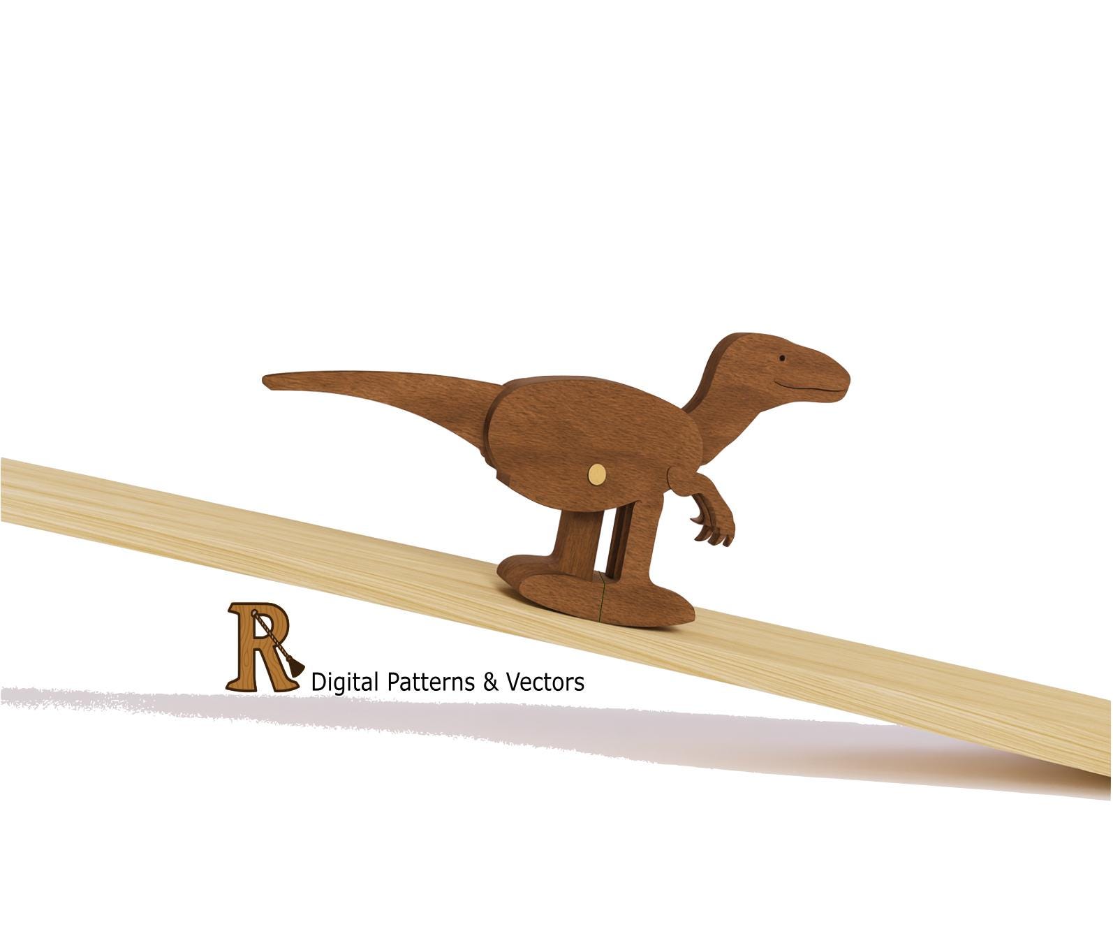 Ramp Walker Velociraptor Dinosaur toy plans pdf, dxf and Svg Patterns