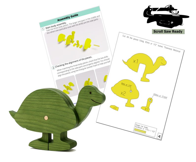 Wooden Ramp Walker Turtle Plans, Wooden Toy DIY Project , Vectors and ...