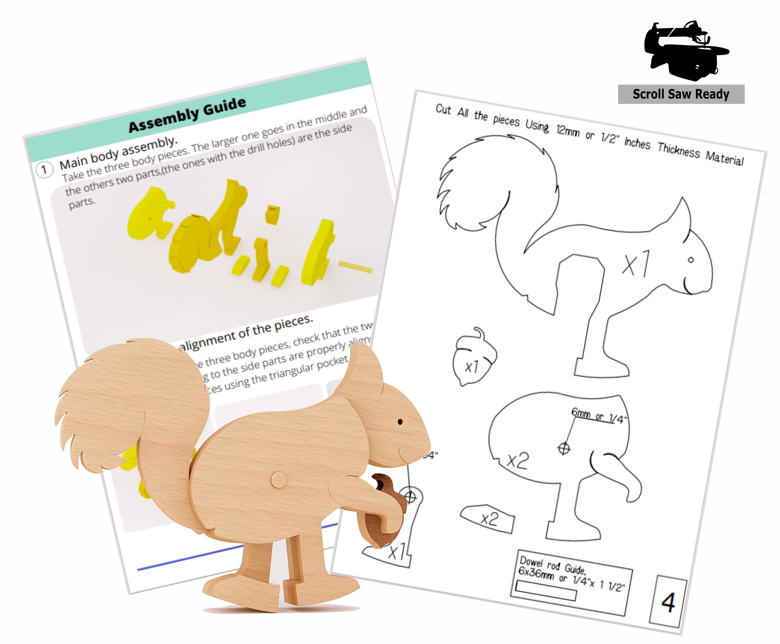 Pdf Ramp Toy Pattern DIY Squirrel Ramp Walker Toy, PDF Patterns and Assembly Guide - Etsy