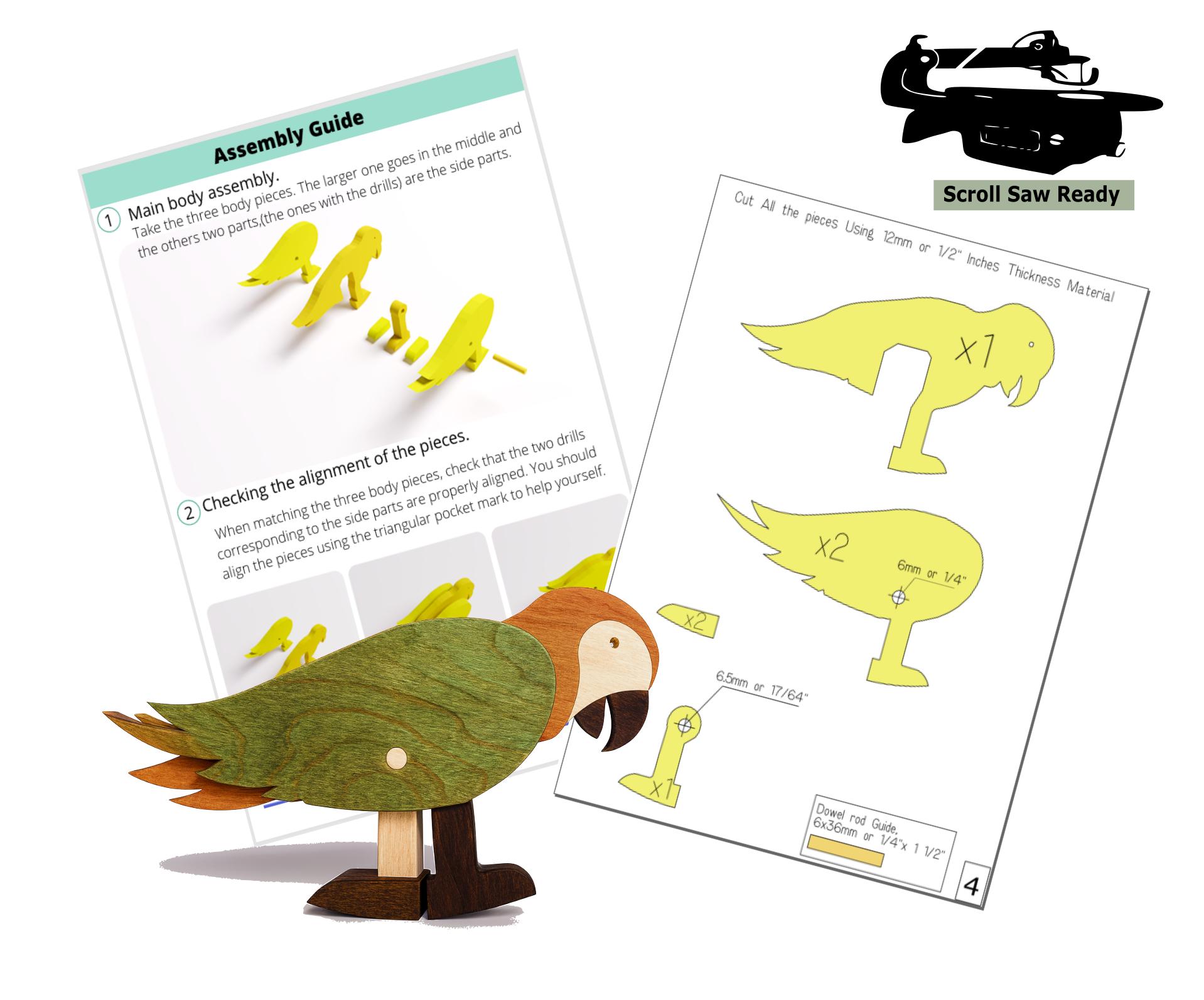 Ramp Walker Toy Patterns , Parrot Ramp Toy, Pdf Patterns for Scroll Saw ...